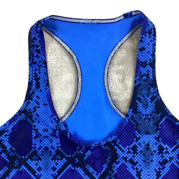 Lululemon Cool Racerback Women Sz 6/8 Sapphire Blue Ziggy Snake Reptile Tank Top - Picture 6 of 10